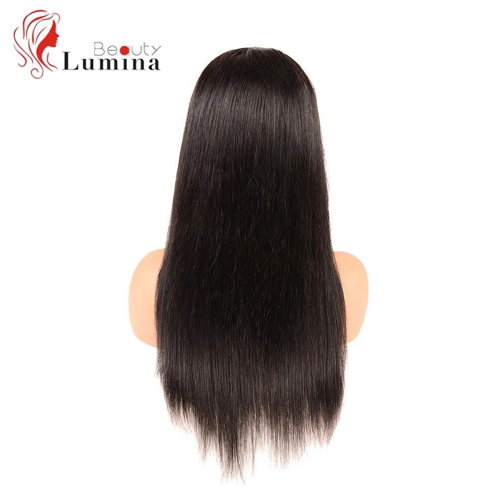 Kaufen 4x4 Verschluss Perücke Braziliian Spitze Verschluss Perücke Gerade Natürliche Schwarz Farbe 30 inch Spitze Menschliches Haar Perücken 180% dichte Schönheit lumina