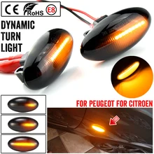 Para citroen c1 c2 c5 c6 jumpy led dinâmico sinal de volta lado marcador luz sequencial blinker para peugeot 307 206 207 407 107