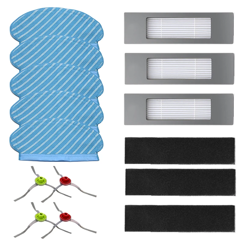 

Filters Side Brushes Set For Ecovacs Deebot OZMO 920 950 Vacuum Cleaner Parts 3*Filters,3*Sponges,4*side Brushes,5*mop Cloths