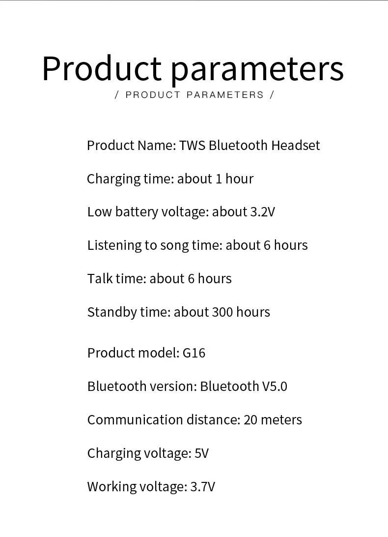 TWS G16 настоящие беспроводные наушники Bluetooth 5,0, музыкальные сенсорные стерео наушники, водонепроницаемые, с шумоподавлением, светодиодный дисплей