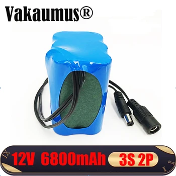 

High Quality 12V Battery 3s DC 11.1V12.6V 6.8Ah Portable Rechargeable Lithium li-ion Battery for CCTV Monitor Hunting Flashlight