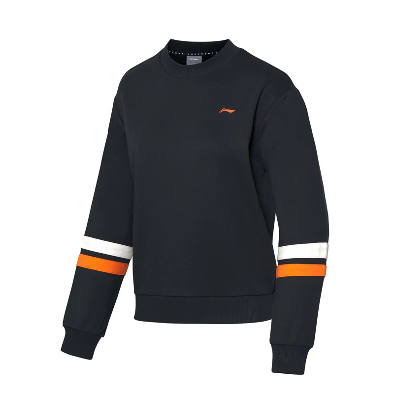 Li-Ning тренировочная серия, женские Зимние флисовые толстовки, 69% хлопок, 31% полиэстер, подкладка, теплые спортивные свитера AWDP476 WWW1074