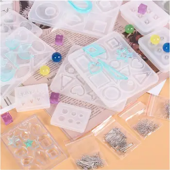 

DIY Crystal Epoxy Resin Mold Earrings Studs Ornament Pendant Casting Mould Craft R9JE
