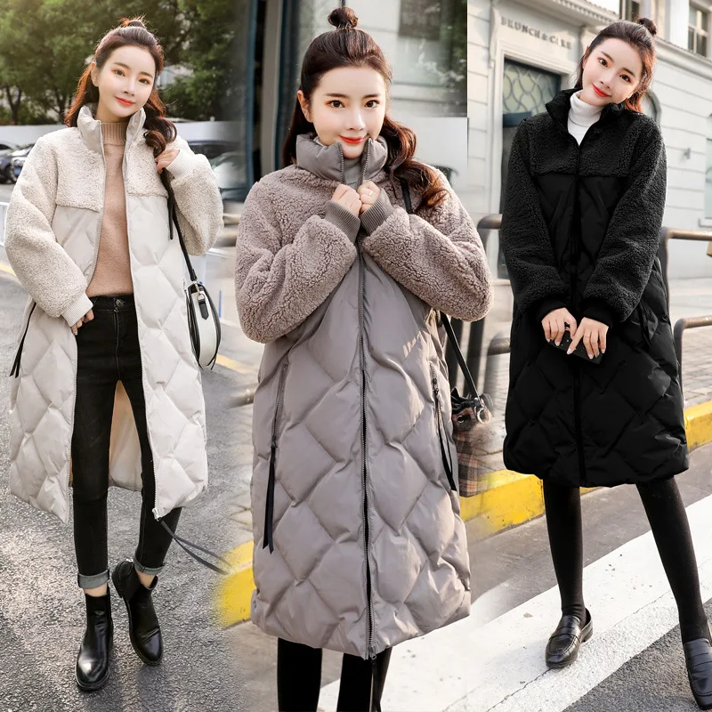 

Winter down Coat Women's 2018 New Style Cotton-padded Clothes Mid-length Thick Cotton Coat down Feather Cotton-padded Jacket Sta