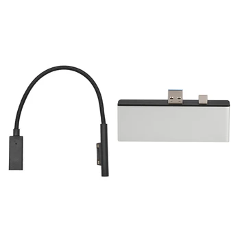 

1Pcs Nylon Braided 0.2M Female Usb-C Charging Cable & 1Pcs Usb 3.0 Hub for Surface Pro Expansion Dock