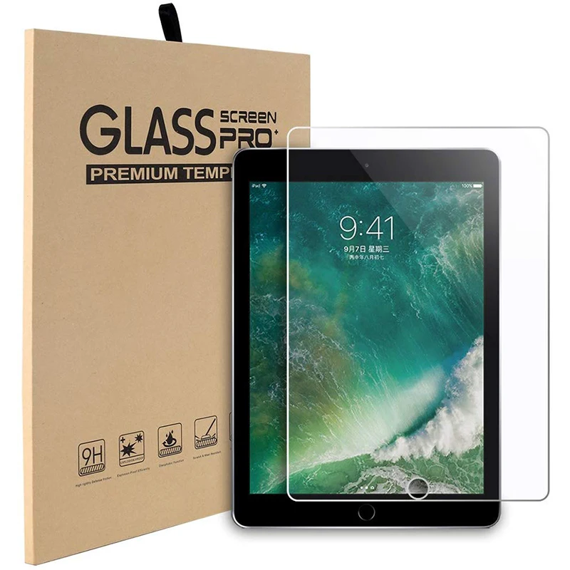 CHINFAI 1:1 чехол для iPad Air 1 2 Pro 9,7 удобный для детей чехол для iPad A1822 A1893 моющийся противоударный силиконовый чехол - Цвет: glass protector