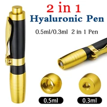 2 в 1, гиалуроновая ручка с двумя головками, 0,3 мл и 0,5 мл, гиалуроновая ручка с гиалуроновой кислотой, наполнитель для губ, гиалуроновая ручка, распылитель без иглы