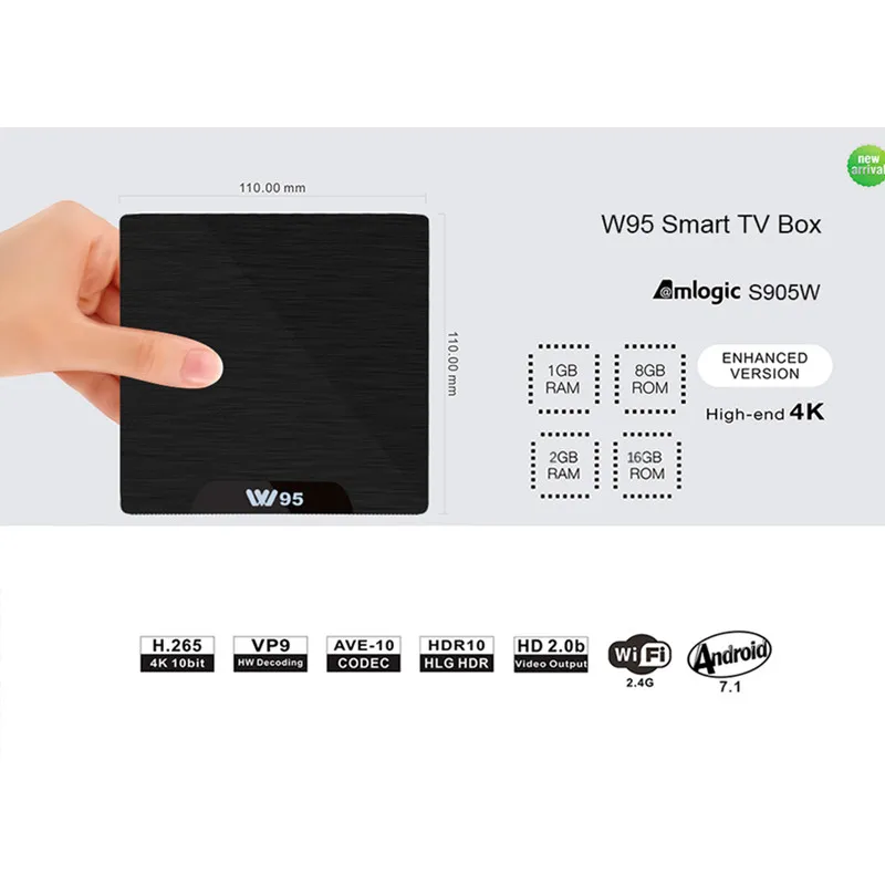 Beelink W95 Android 7,1 ТВ-приставка 2 Гб ОЗУ 4K четырехъядерный процессор Amlogic S905W 2,4G WiFi H.265 30fps VP9 медиаплеер IPTV телеприставка Beelink W95 Android 7,1 ТВ-приставка 2 Гб ОЗУ 4K четырехъядерный процессор Amlogic S905W 2,4G WiFi H.265 30fps VP9 медиаплеер IPTV телеприставка