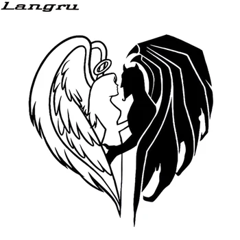 

Langru 14.5*15.1CM Get Together Become Heart Demon Angel Decal Vinyl Car Sticker Covering The Body Jdm