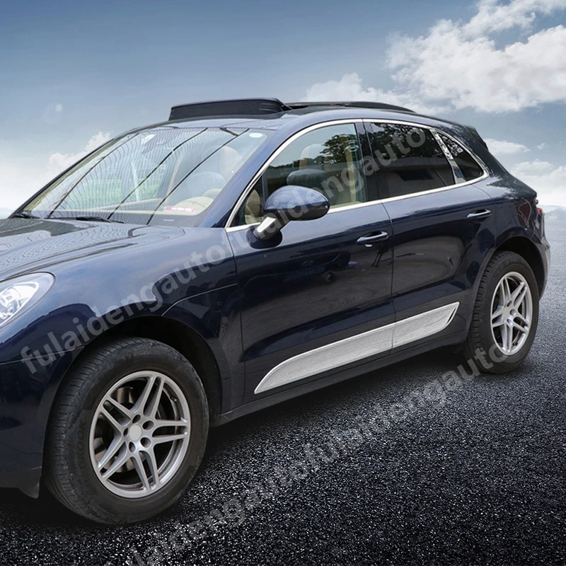 4 шт. для Porsche Macan- ABS Хромированная боковая юбка дверная формовочная пластина крышка отделка автомобиля аксессуары для укладки
