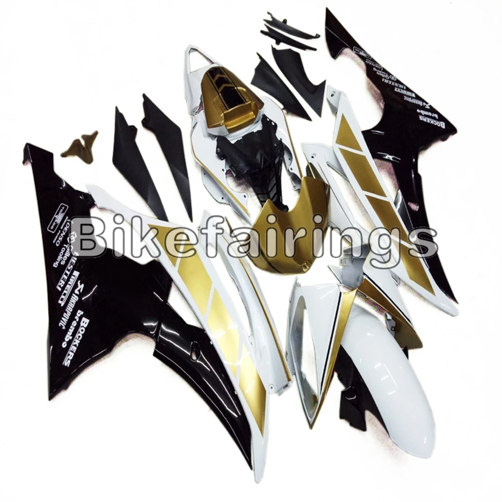 Обтекатели для Yamaha YZF-600 R6 2008 09 10 11 12 13 14 15 R6 ABS литьевой пластик золотой белый и черный понижающий обтекатель комплект
