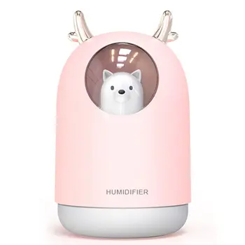 

USB Mini Air Humidifier Cute Deer Aroma Essential Oil Diffuser LED Night Light Car Office Air Purifier Mist Maker