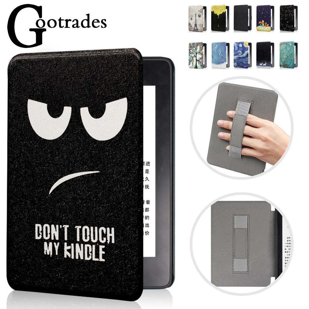 

Leather Magnetic Smart Case Ultra Slim Cover Shell With Hand Holder For Amazon Kindle Paperwhite 10th Generation 2018 Released