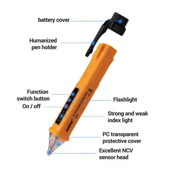 

Non-Contact Sensor Tester Pen LED 12V-1000V Voltage Detector With Led Light