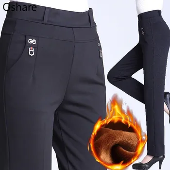 

NEW Plus Size Mom Pants 2018 Solid Colors High Waist Casual Women Trousers Elastic Loose Straight Atumn Winter Trousers