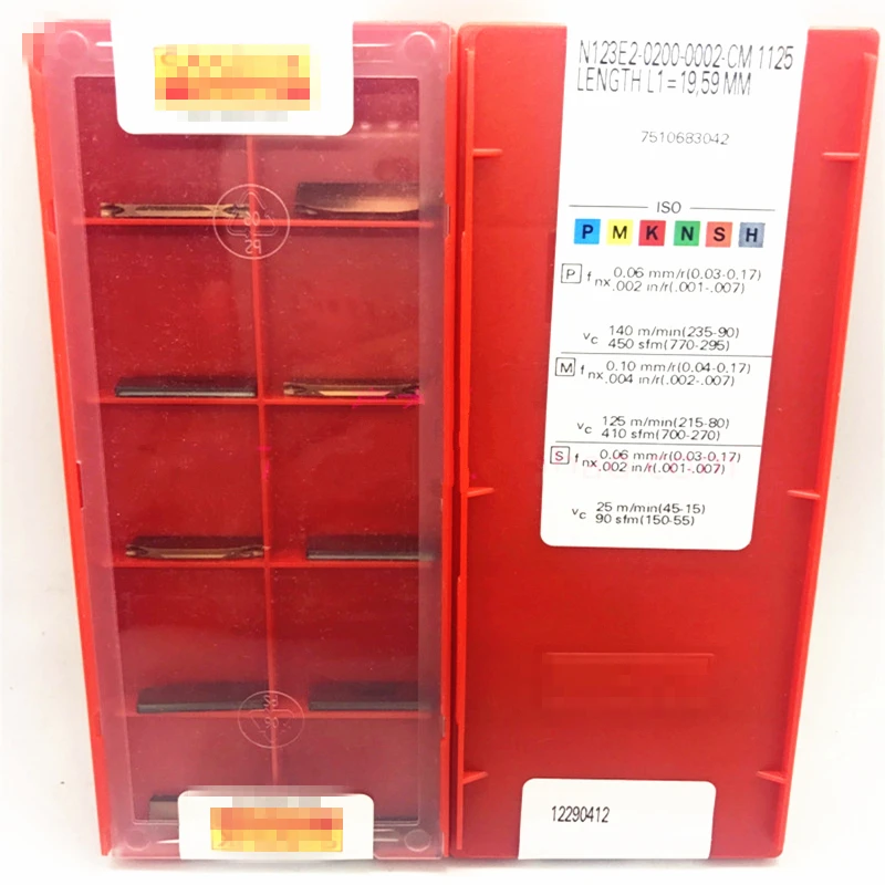 

free shipping N123E2-0200-0002-CM 1125 cnc carbide external grooving inserts 2mm turning blade cutter