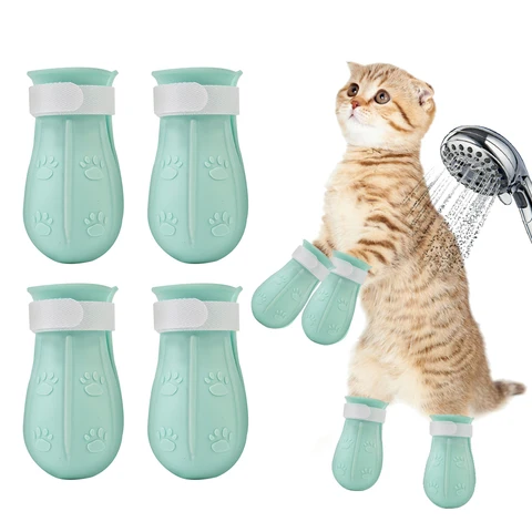 Claw Cover Anti-biting Bath Washing Pet Paw Protector Cat Feet Set Cut Nails Foot Cover for Anti-Scratch Cat Shoes Boots