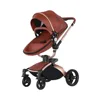 Baby Stroller 3 in 1 Luxury Pram For Newborn Carriage PU leather High Landscape trolley car 360 rotating baby Pushchair shell ► Photo 2/6