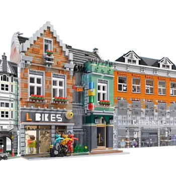 

Moc City View DIY 3508+Pcs Small Particle Bicycle Shop Model Assembly Building Blocks Bike Store 10001 Stem Toy Gift Collection