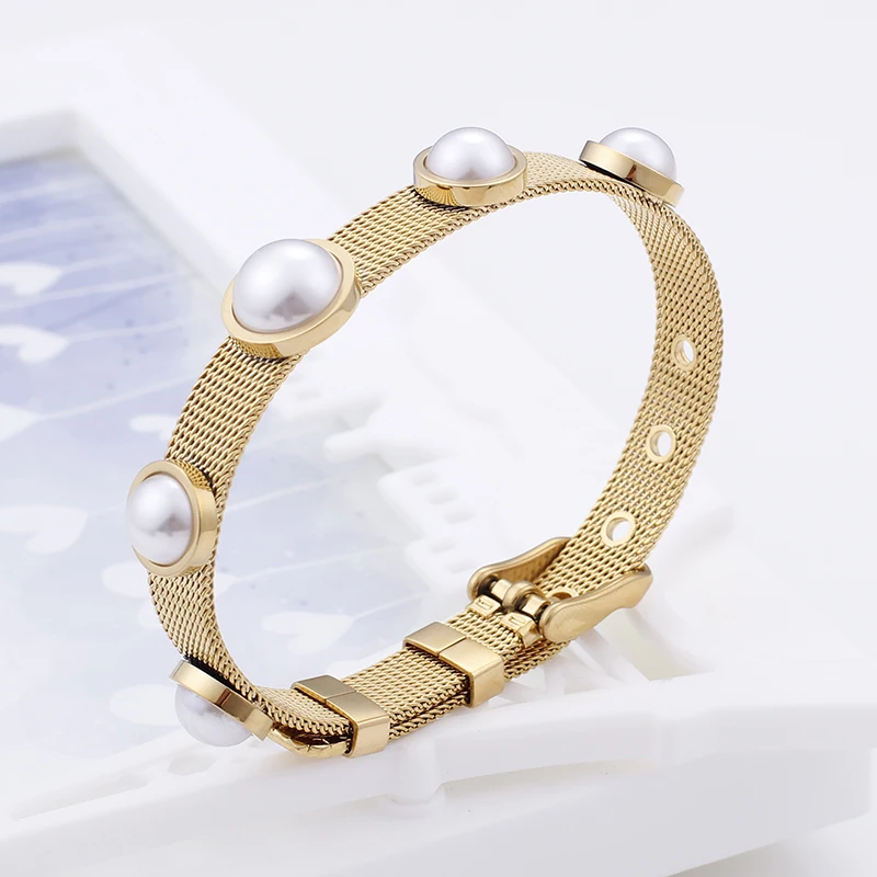 Модные золотые браслеты из нержавеющей стали модные роскошные ювелирные изделия