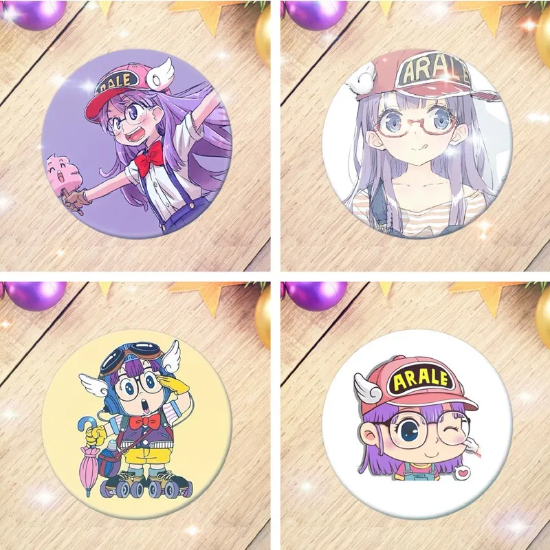 

Arale Brooches Badge Anime Cartoon Figure Round Metal Display Brooch Pin Jewelry