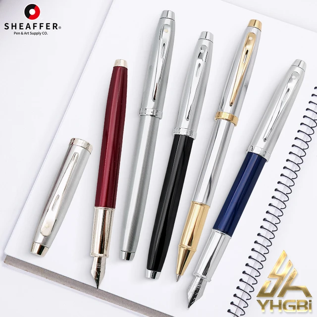 SHEAFFER 100 rollerpen Fountain Pen Metal brass Fine Nib Calligraphy Pens  Writing Stationery Office School Supplies