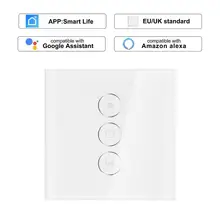 ЕС Plug wifi умный сенсорный занавес переключатель Голосовое управление для Alexa и Google Phone управление для механического ограничения жалюзи мотор