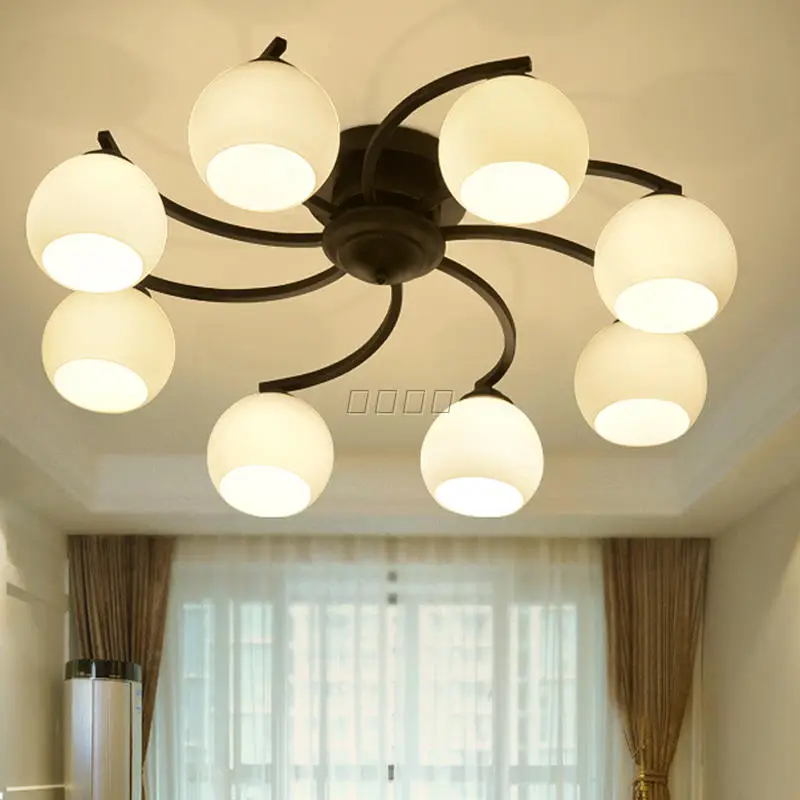 

85-265V Nordic New Arrivals Creative Windmill Iron Led Chandelier Light Foyer Bedroom Frosted Glass Ceiling Chandelier