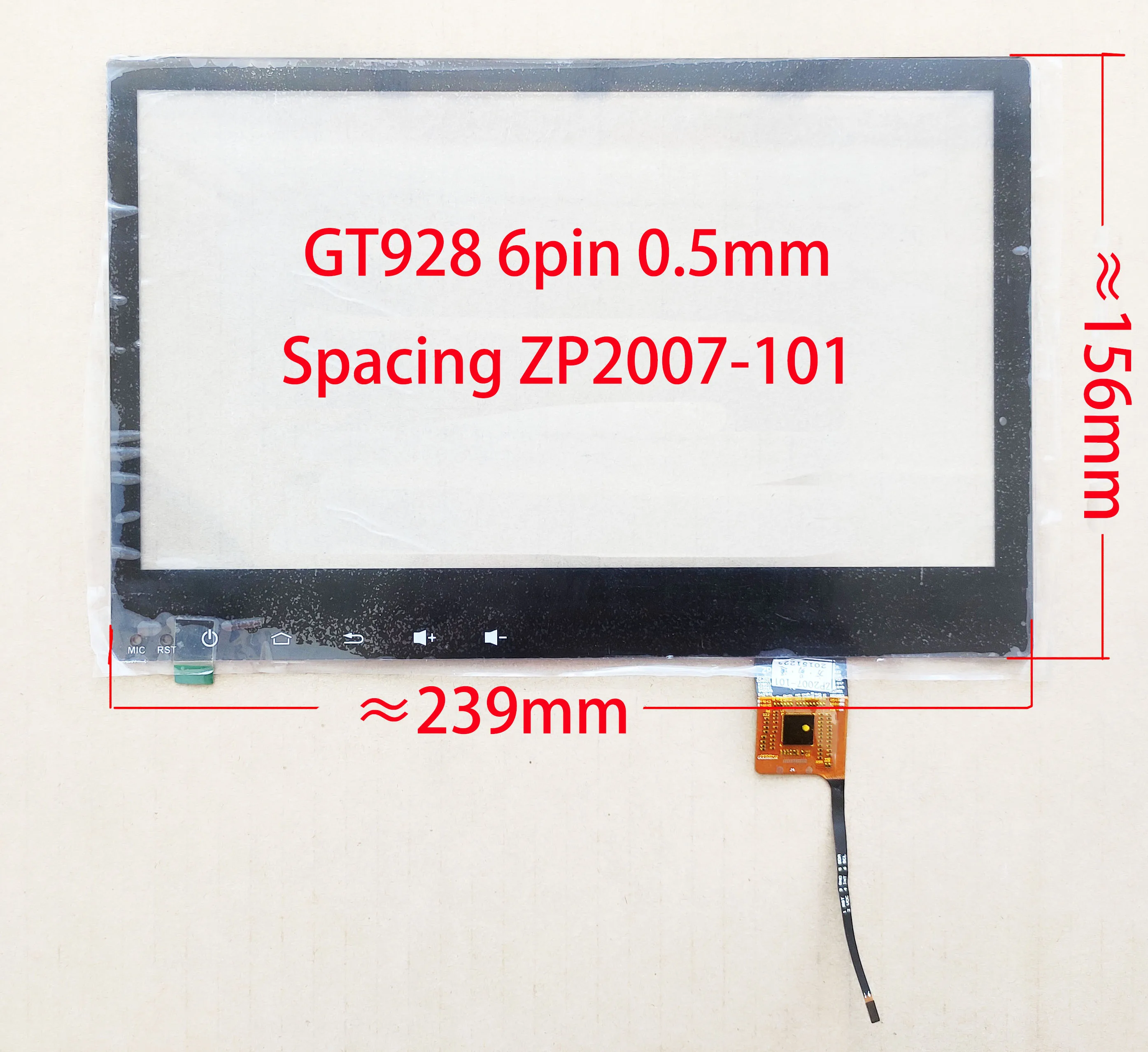 Digitalizador Capacitivo da Tela Táctil para Rádio k3 Crv Vios Gt928 10.2 239x156 mm 237x156 mm 240x156 mm Hc16gt911 Zp2007-101 - Imagem 5
