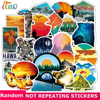

10/20/30/40/50PCS Beautiful Scenery Stickers Waterproof PVC Skateboard Luggage Laptop Snowboard Motorcycle Car Kids Toys Sticker