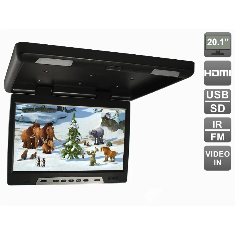Потолочный автомобильный монитор 20,1" с HDMI и встроенным медиаплеером AVIS Electronics AVS 2020MPP(черный