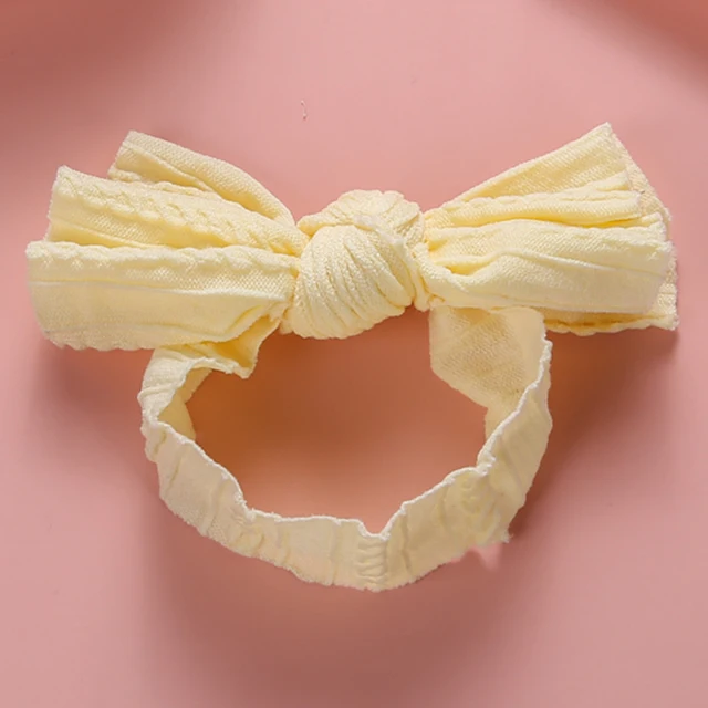 1pcs Cable Knit Nylon Bow Headwrap, One size fits all nylon headbands, wide nylon headbands, baby headbands, Knot bow headwear A2NSNSFB-9843-10