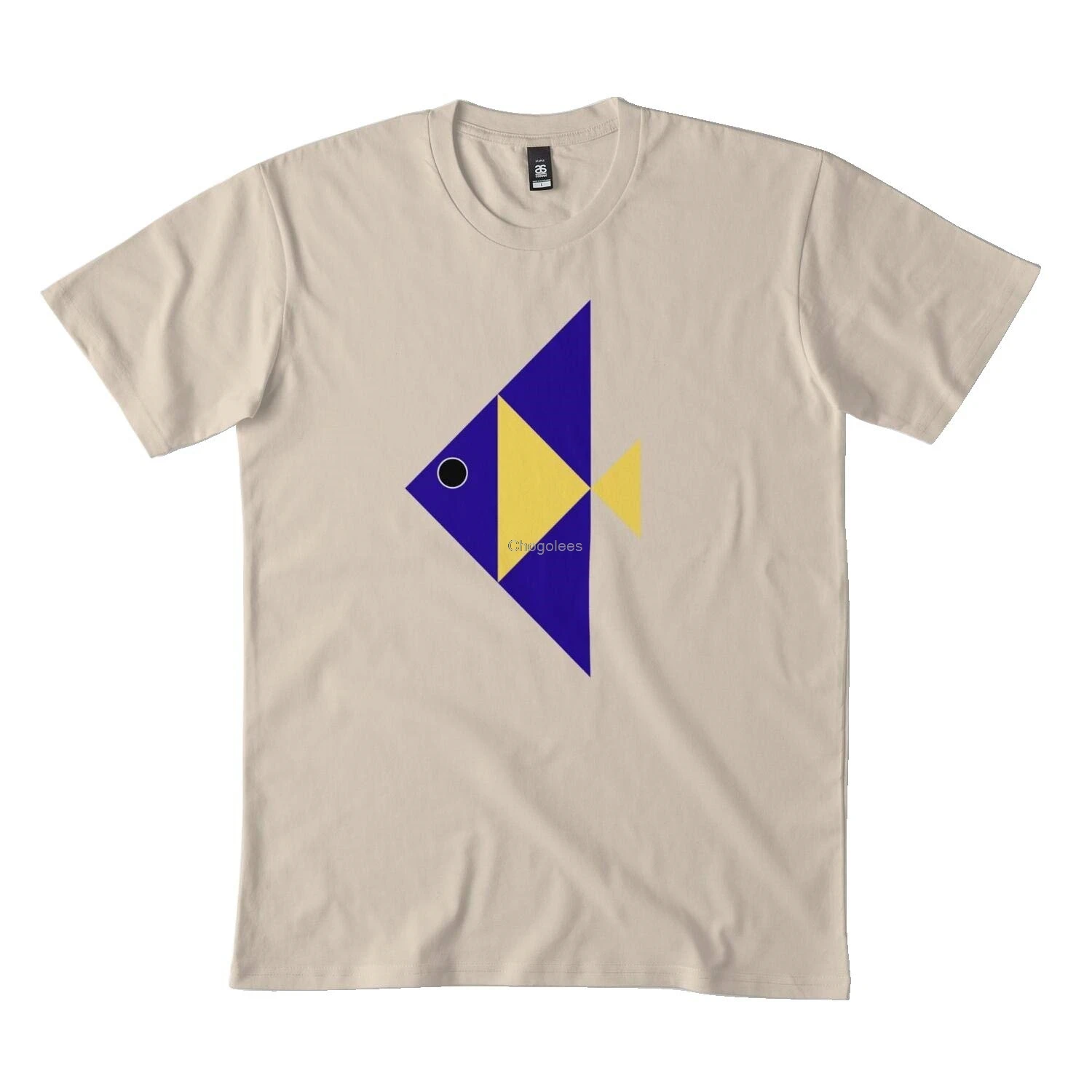 Abstract Geometric Tang Fish Classic t Shirt 173DMN Black |