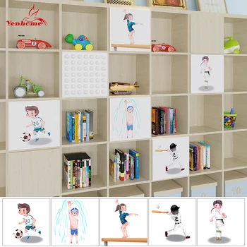 

4PCS Olympic Games Tile Wall Sticker Waterproof Self Adhesive Floor Contact Paper Living Room Wallpaper Decal DIY Bedroom Decor