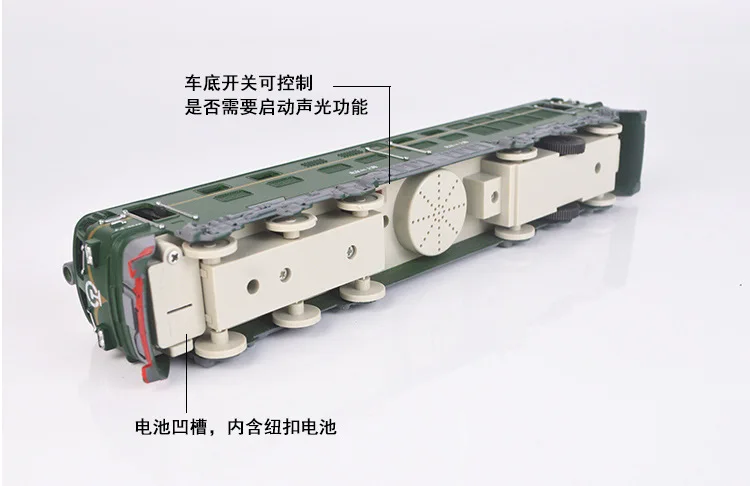 Dongfeng зеленый сплав поезд детская игрушка звук и светильник воин Классический двигатель внутреннего сгорания Винтаж локомотивы автомобиль М