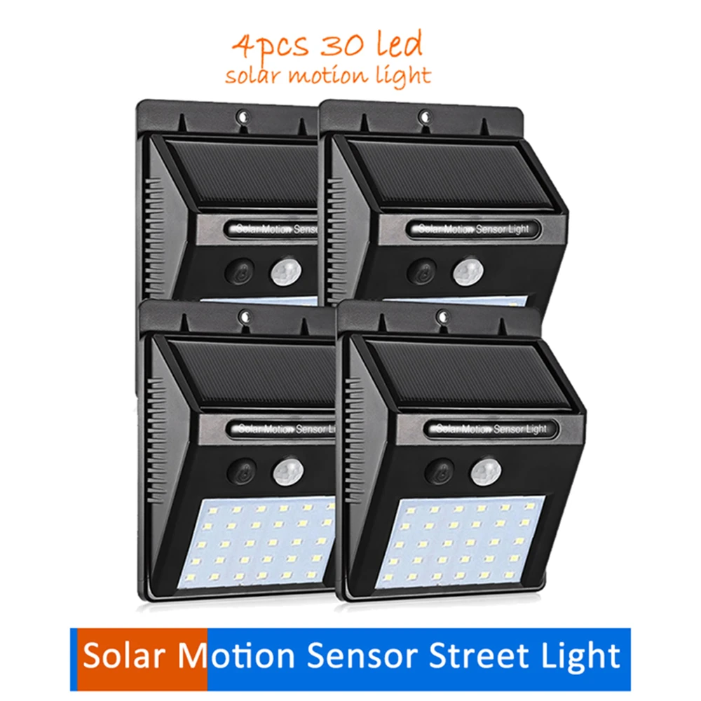 

2/4PCS 48/30 LED Solar Light solar Wall Lamp Motion Sensor Waterproof Outdoor Garden Security Lights Luz Solar Led Para Exterior