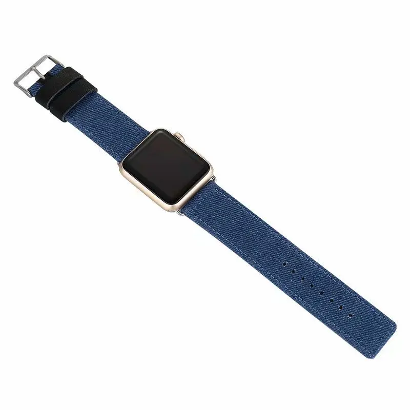 Tschick полоса шаблон холст тканая ткань для Apple Watch Band Регулируемая металлическая пряжка для часов серии 4 3 2 1 Спорт и издание
