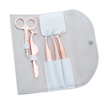 

5pcs/Lot Eyelash Extension Tweezers Kit Lashes Tweezers False Eyelashes Applicator Eyebrow Scissors False Eyelash Aid Kit