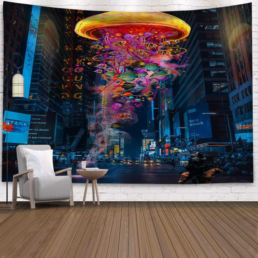 Psychedelic Медузы фон ткань украшения стены колдовство гобелен гостиная кровать