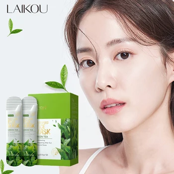 20pcs boxed Green Tea Sleeping Mask No-Wash Face Masks Skin Care For Moisturizing Soothing Repair Night Cream Korean Face