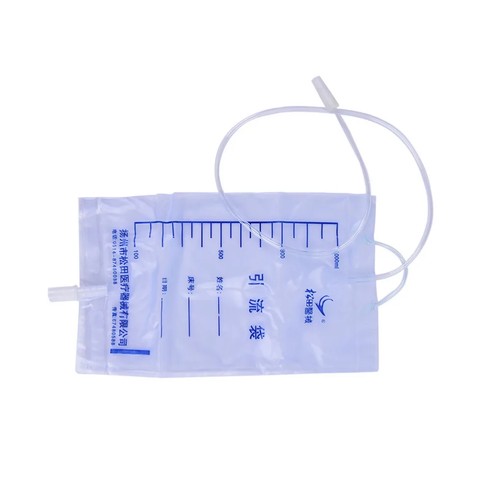 5pcs Medical Latex Sleeve Type Disposable Urine Bag Male Drainage Bag 1000ML Urine Collector Bag