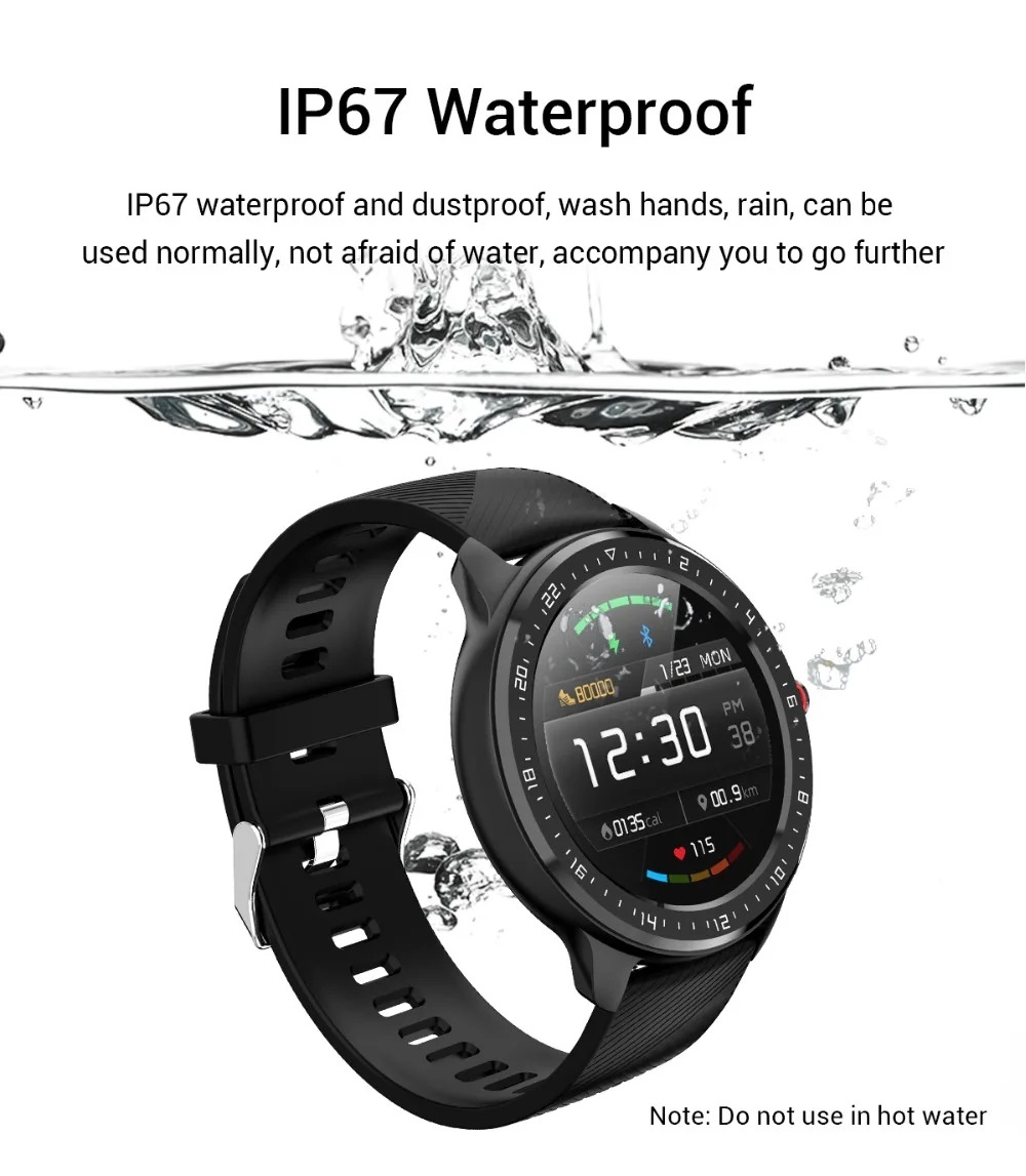 2020 New Smart Watch IP67 Waterproof Heart Rate Blood Pressure Monitoring LEMFO Smartwatch Fitness Tracker for Men Women Gift