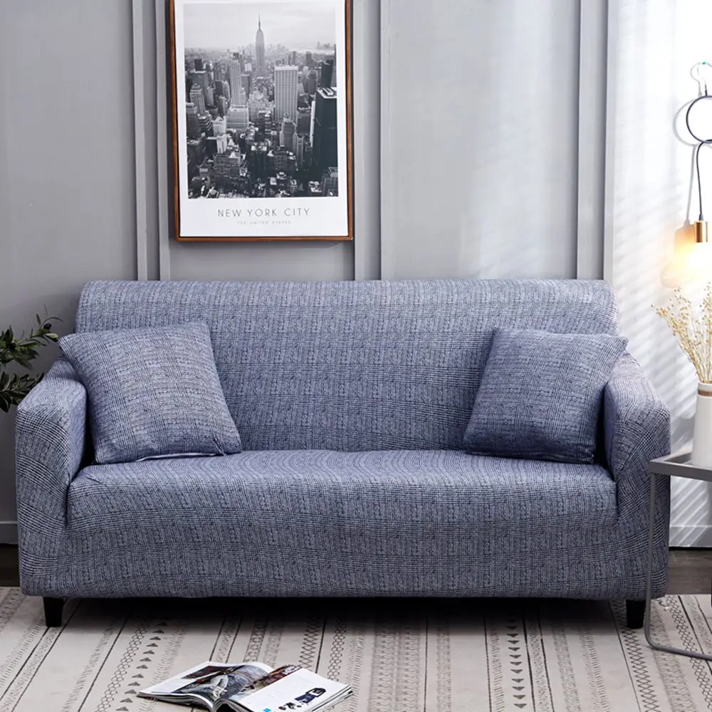 Light Blue Растягивающийся чехол для дивана для гостиной, чехол для дивана в форме L, чехол для дивана с одним/двумя/тремя сиденьями - Цвет: Light Blue
