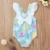 2020 Лето Милый Малыш One Pieces Бикини Новорожденный Младенец Baby Girls Купальник Shell Print Купальники Рябить Спинки Лук Плавание