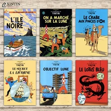 Верблюд пустыня Tintin Adventure Comics Ретро винажные классические крафт-плакат холст картина искусство стены стикер бар Домашний Декор подарок