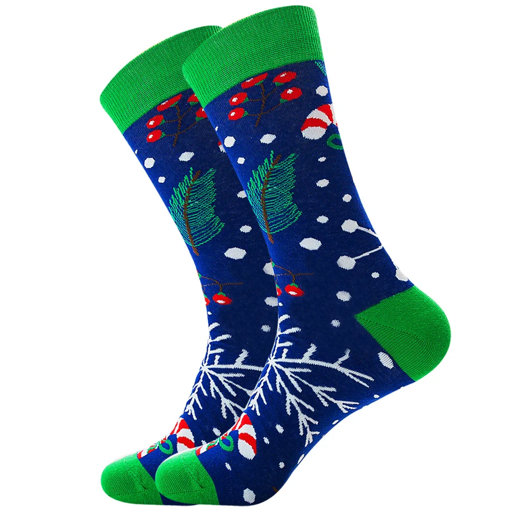 Осень Зима Новое поступление счастливые носки для женщин/мужчин креативная Рождественская шапка дерево Лось пара носков повседневные компрессионные длинные носки