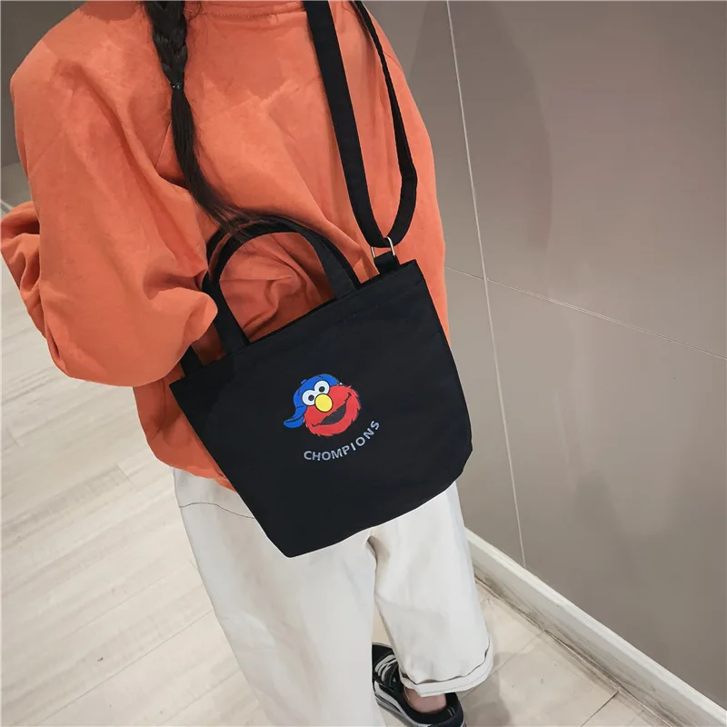 

2019 New Style Fashion CHILDREN'S Bag Women's Japanese Korean Cartoon Small Bag Hand Cute Funny Sesame Street Shoulder Bag