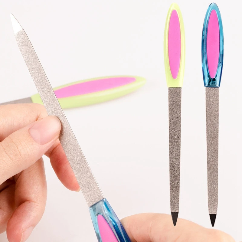 1Pc Double Sides Nail Art File Buffer Grinding Rod Scrub Manicure Pedicure Stainless Steel Remover Polish Tools