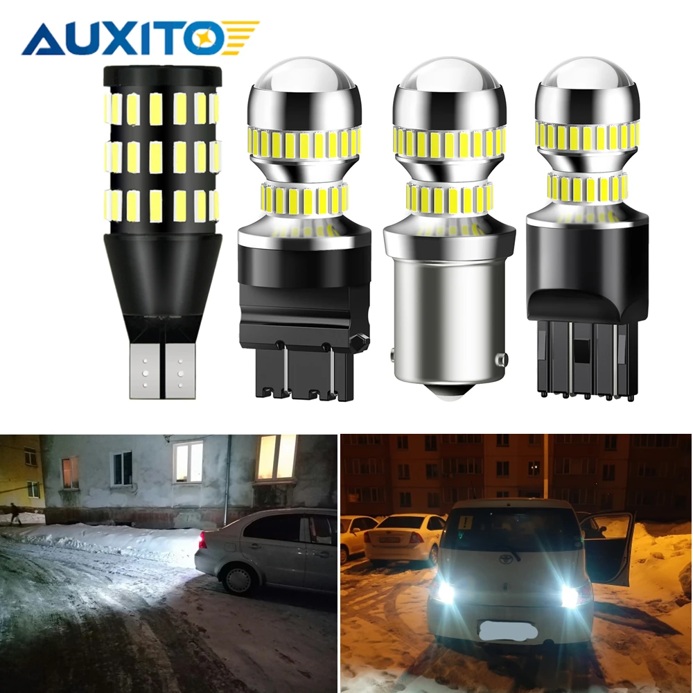 Суперъяркая Белая светодиодная лампа T15 T20 T25 на 6000 К 2 шт. 12 В W16W P21W P27W W21W для