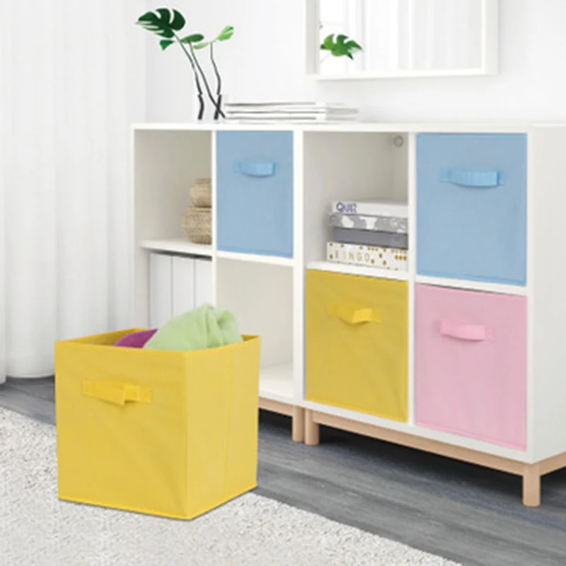 

For Non-woven Foldable Cube Storage Bin Sundries Organizer Basket Fabric Drawer Cubby Organizer Container Box